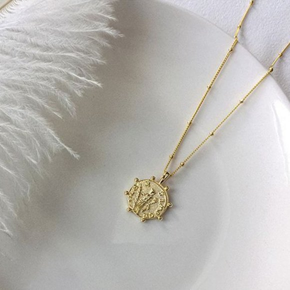 18K Gold On 925 Sterling Coin Pendant Necklace - Picture 7 of 9